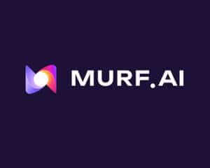 Image MURF AI - Text to Speech Software logo on dark blue background