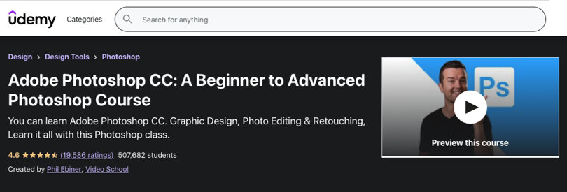 dobe Photoshop CC Phil Ebiner, Udemy Image of Adobe Photoshop CC Phil Ebiner, Udemy