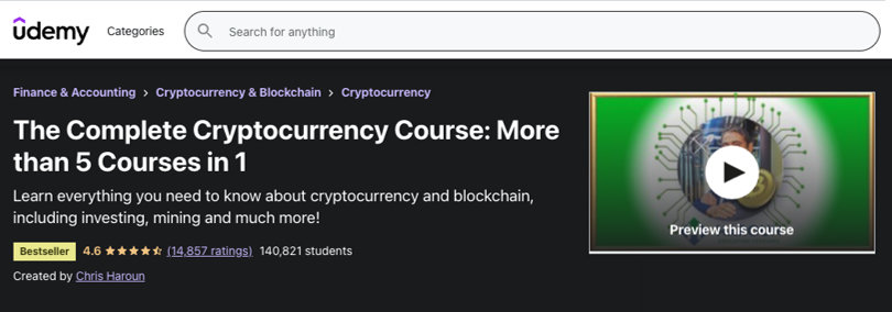 Chris Haroun Complete Crypto Course, Udemy Image of Chris Haroun Complete Crypto Course, Udemy